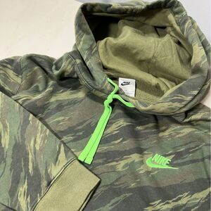 Nike Sportswear Club Hoodie Mens‎ Large Camo Green Sweatshirt Pullover Outdoor